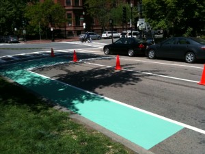 Bike Box on Comm Ave Bike Box on Comm Ave in Boston
